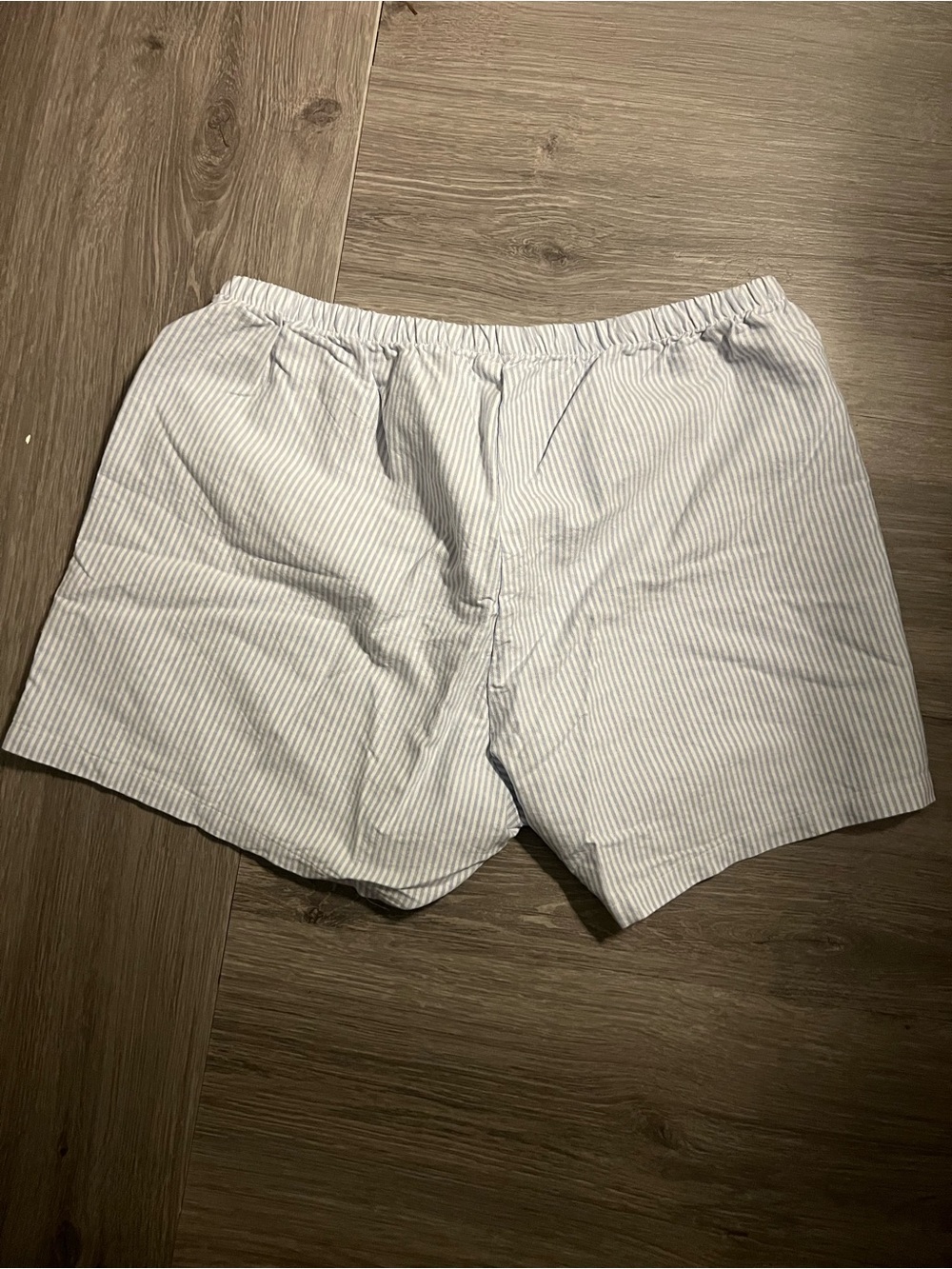 Light Blue & White Striped Cotton Boxer Shorts